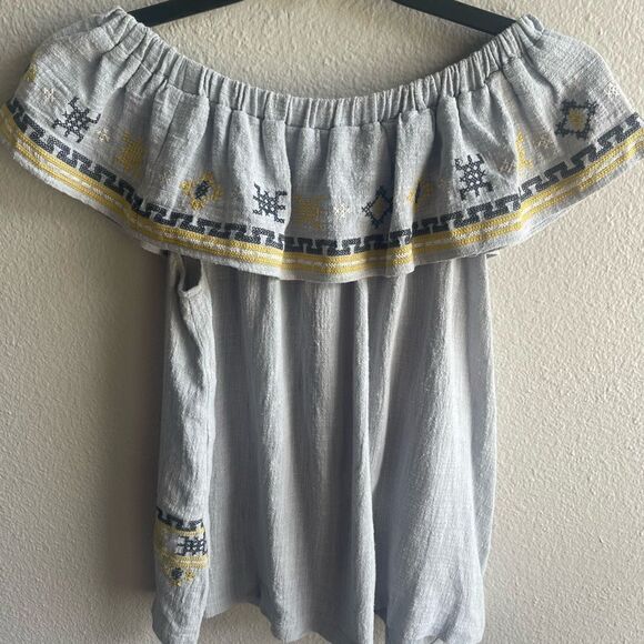 ❤️Easel Boho Embroidered Off Shoulder Blouse - Picture 4 of 5